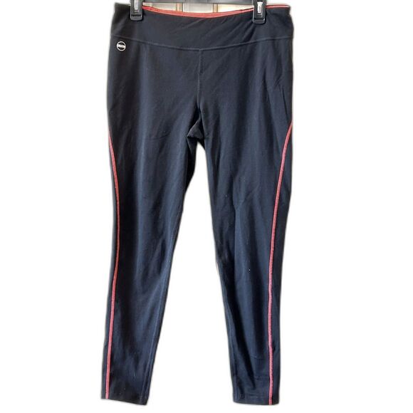 Ralph Lauren Black Leggings w/ Red Trim - Size Large - Picture 1 of 5